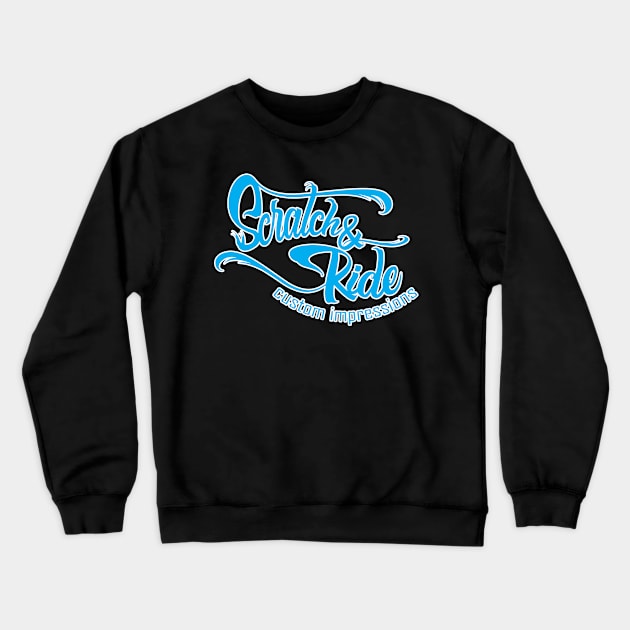 Scratch & Ride Brand (Sky Blue Logo) Crewneck Sweatshirt by Scratch&Ride